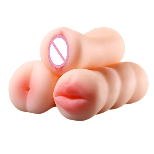 Hot Selling Real Sex Feel Male Masturbator Pocket Pussy Sex Toys Artificial Vagina Anus Mouth For Men Masturbating