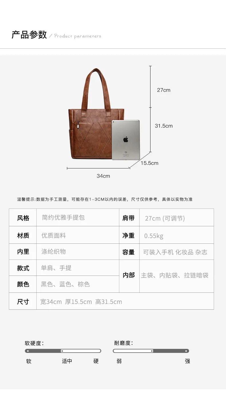 Designer New Fashion Trends Women Luxury Handbag Wholesale Custom PU Leather Large Capacity Ladies Tote bag
