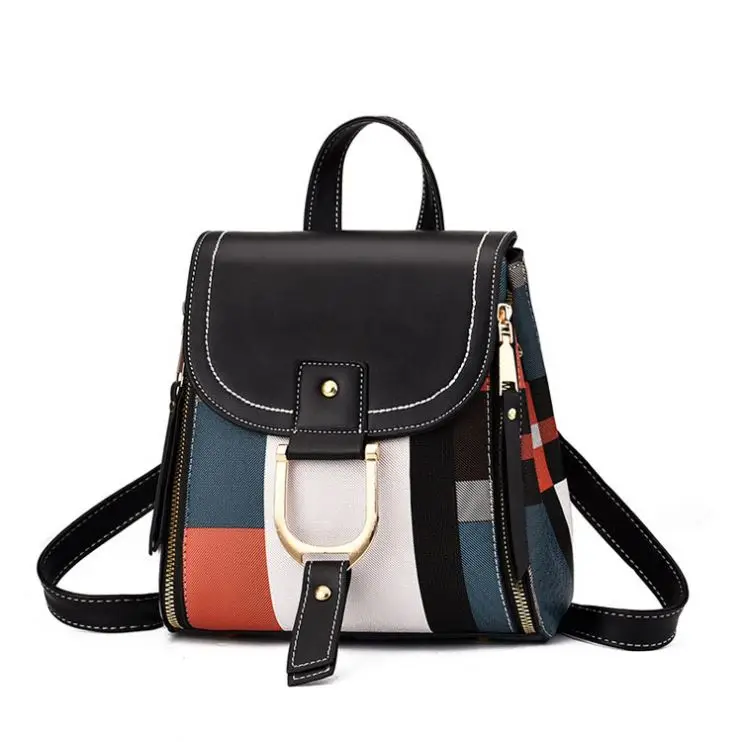 Fashion Women Multicolor Backpack High Quality Leather Backpacks for College Girls Female slung shoulder backpack