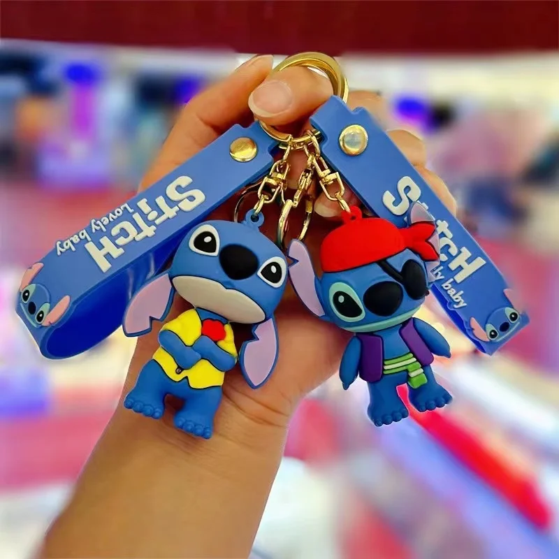 New Design Decoration Gifts Anime Figure Souvenir 3D Stitch Character PVC Cartoon Keychain Accessories