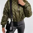 Coat Women European And American Fashion Solid Color Cotton Jacket Zipper Winter Coat Women