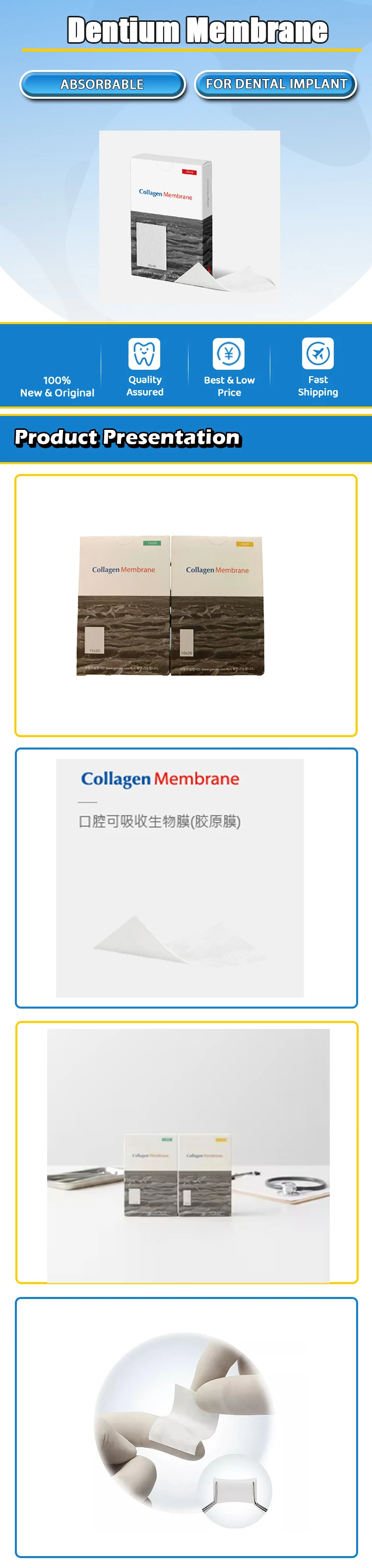 Dentium Absorble Bone Membrane Bone Grafting for Dental Implant Bone Grafting for Dental Implant Dental Membrane Original manufacture