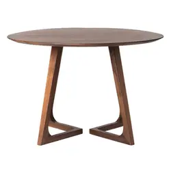 NOVA Modern Round Shape Top Solid Wood Dining Room Furniture Table Restaurant Standard Dining Table With Double Pedestal Design
