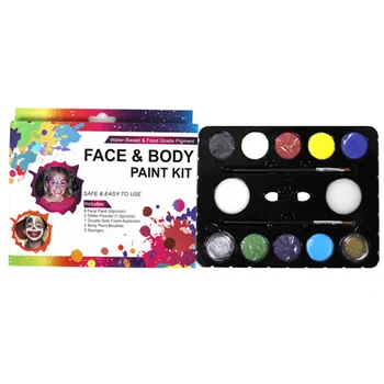 Hot Selling on Amazon Face Paint with Glitters Stencils Face Painting Kit for Children