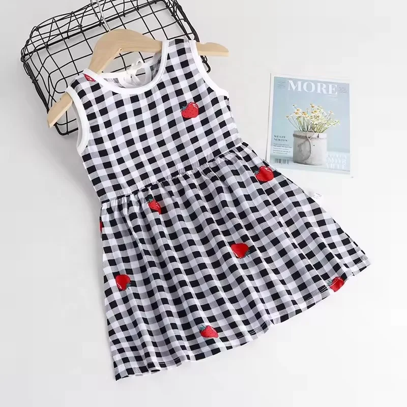 2024 Summer Girls Pajamas Cotton Silk Princess Girl Casual Vest Dress with high quality