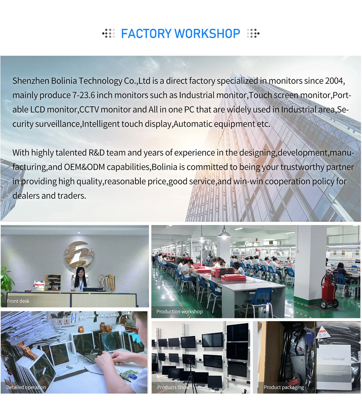 11.6 Inch Industrial LCD Monitor IPS Panel Pure Plane Display Capacitive Touch Screen LED Backlight PCAP Mount CE/FCC/ROHS Stock