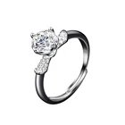 Ring Moissanite Ring Female Silver Six-claw Diamond Sterling Silver Ring