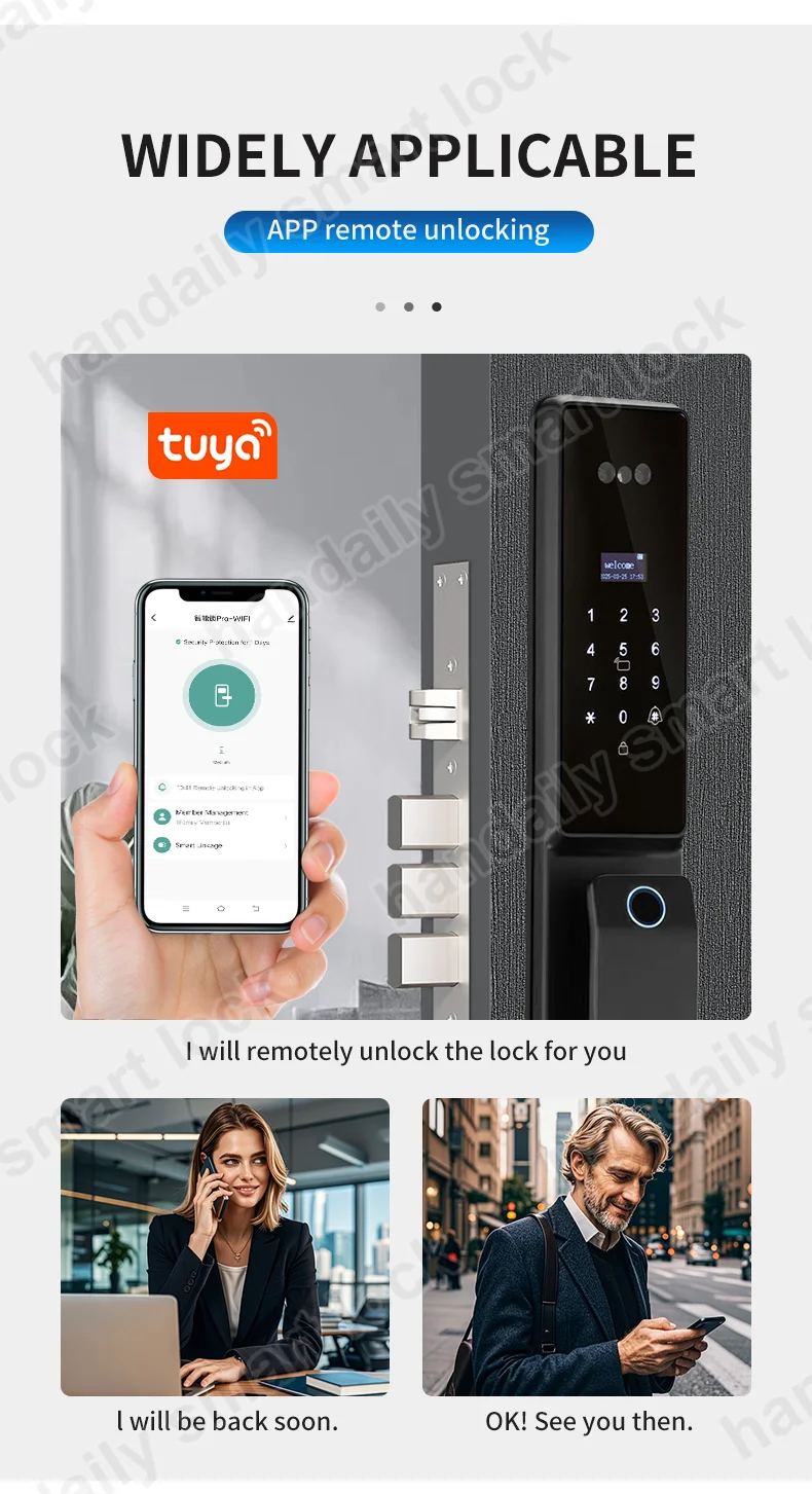 handaily wholesale automatic fingerprint tuya 3d face smart door lock for front door digital palm vein home security door lock f888-4