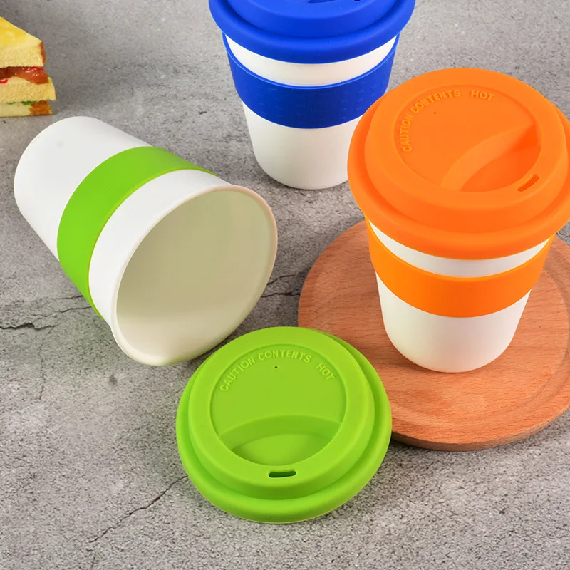 100% recycled eco fruendly reusable plastic coffee mug with lid