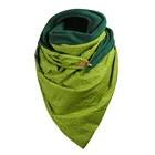 Scarf Ladies Cotton Warm Buttoned Scarf With Long Eaves Dome Winter Lattice Art Warp Knit Shawl