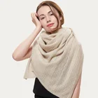 Knitted Scarves Cashmere Scarf Soft Solid Color Long Knitted White Cashmere Scarf Shawls