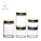 100ml 200ml Wholesale High Quality Pood Packaging Flint 100ml 200ml 280ml 380ml Round Glass Jars And Bottles