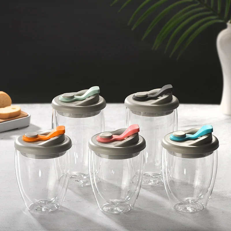 450ml eco friendly wholesale customized glass espresso coffee mugs double wall glass coffee mug