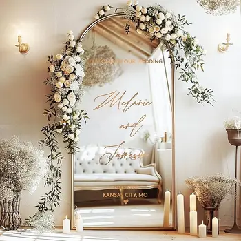 Nicro Custom Irregularity Outdoor Engagement Elegant Welcome Mirror Greeting Decorations Plastic Luxury Wedding Welcome Signs