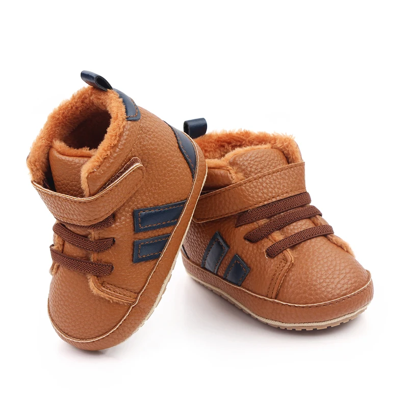 Factory Direct Winter High Quality Add Plush Warm Baby Toddler Boy Shoes Soft TPR Outsole 2023 supplier