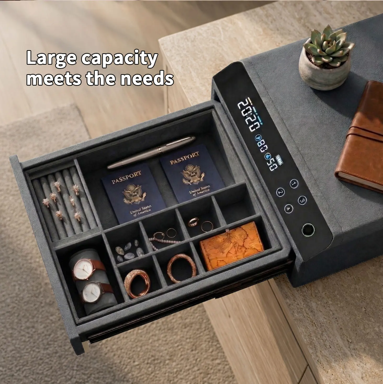dr 1271 ft ceqsafe smart wholesale home automatic luxury leather bluetooth drawer black watches safe watch winder box-9