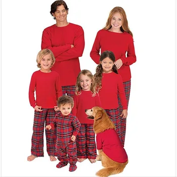 Family Matching Christmas Pajamas Set Winter Warm Sleepwear Set for Couples and Kids