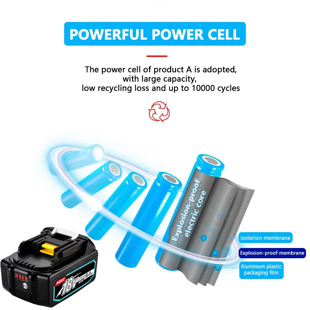 Original 18v 6 Ah Rechargeable Battery 18650 Lithiumion Cell Suitable