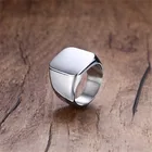 Stainless Steel Ring Stainless Steel Ring Custom Logo Square Glossy Men's Titanium Steel Ring