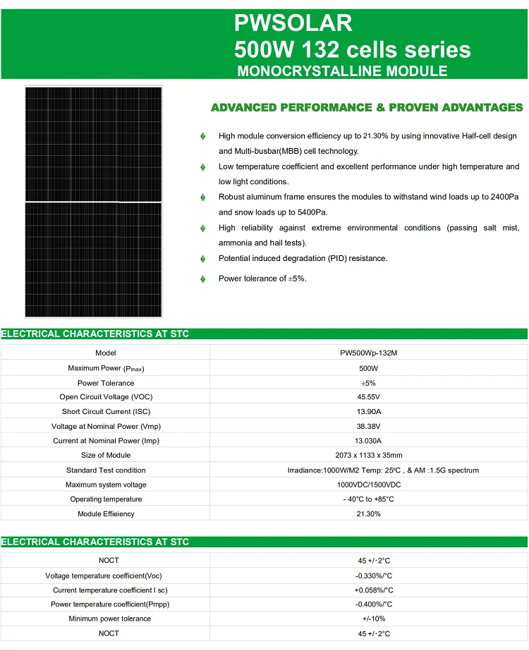 500W Mono 132 cells1