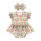 LT-469-YXW Lovely Little Girls Clothing Summer Outside Wear Flutter Sleeve Romper Summer Jumpsuit