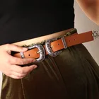 Vintage Belt Belt For Woman Wholesale 2021 Fashion Vintage Engraving Butt Buckle Belt High Quality Pu Belt For Women