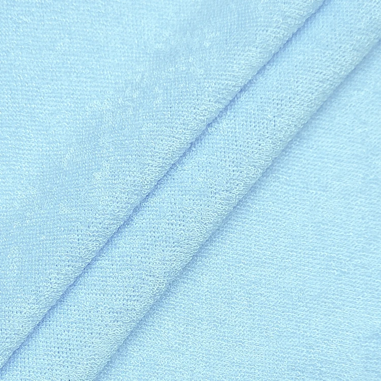 Eco Friendly Solid Fabric Bamboo Polyester Material Terry Toweling Fabric for Babies Clothing supplier