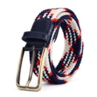 Waist Belt 3512 New Braided Stretch Waist Belt Fabric Polyester Elastic Belt Men Woven Belt