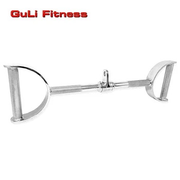 Guli Fit 26" Solid Revolving Triceps Bicep Bar Gym Equipment Fitness Chromed Lat Pull Down Barbell Straight Pro-Style Lat Bar