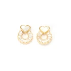 Diamond Latest Personality Women Gold Plated Zircon Earring Iced Out Diamond Heart Stud Earrings