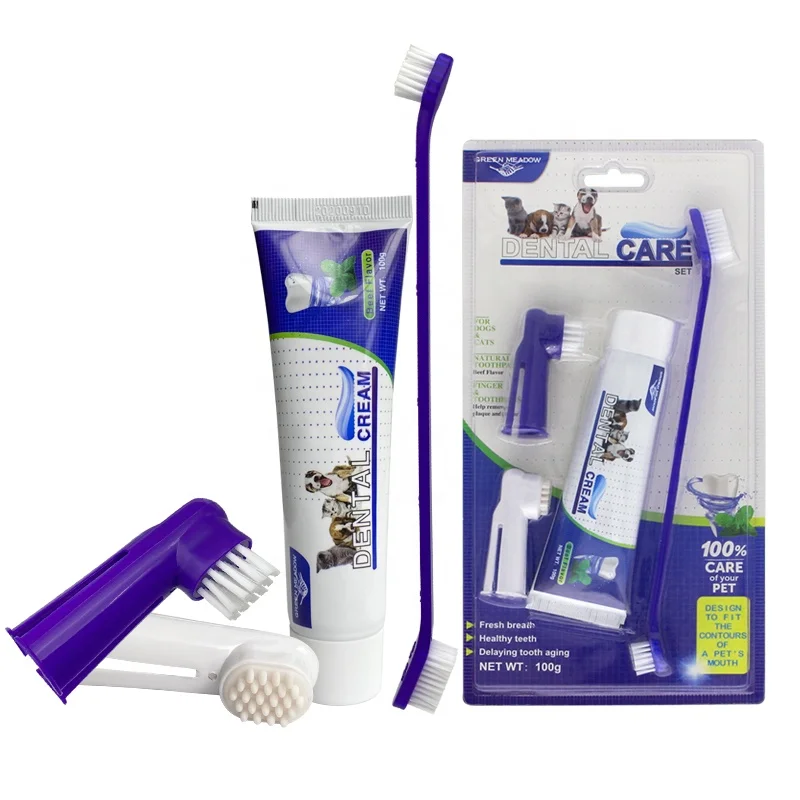 dog finger toothbrush and toothpaste