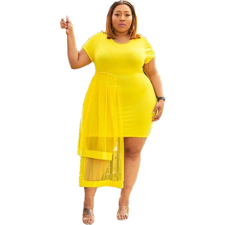 Large Size Women Casual Mesh Dresses 