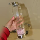 Natural Wholesale Natural Gemstone Drink Healing Quartz Stones Infused Elixir Glass Crystal Water Bottle
