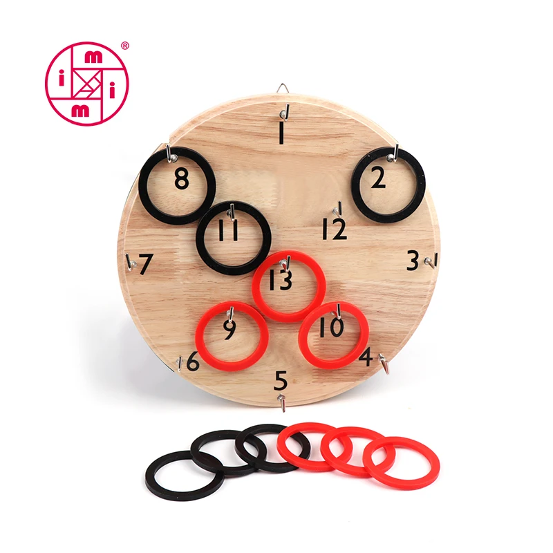 hookey wooden ring toss game educational toy set