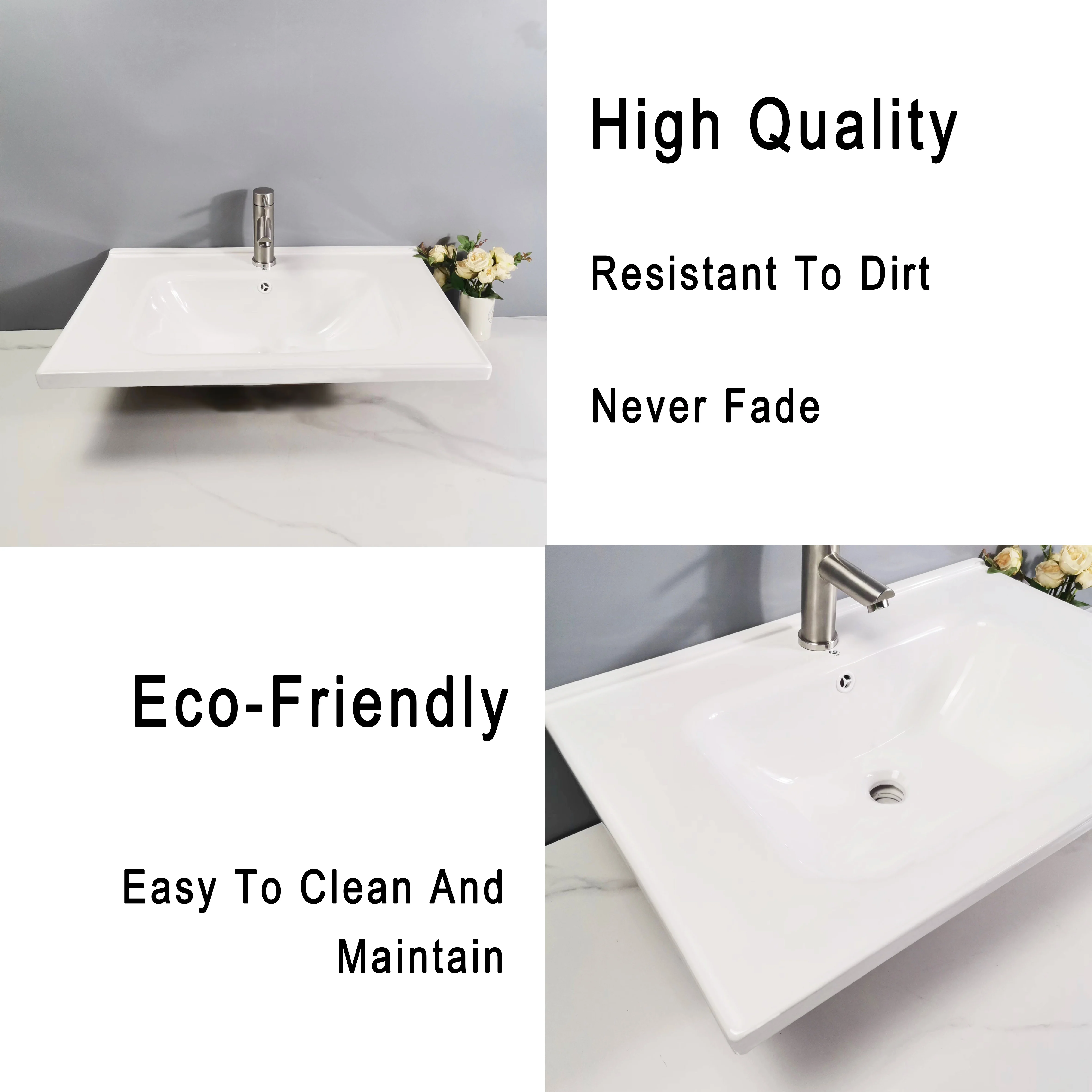 TARPUL Modern Design Slim Thin Edge Lavatory Vanity Restroom Cabinets with Sink for Hotel Made in China supplier
