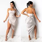 Dresses Most Trustworthy Manufacturer Drawstring Silk Satin Dresses Sexy Night Club Dresses Women Summer
