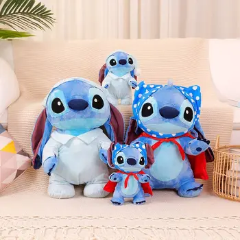 Hot Selling Cute Lilo Stitch with Dressing Cloak Plush Toy Cartoon Big Size Pajama Stitch Stuffed Plush Claw Machine Doll