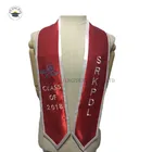 Wholesale Customized Printing Or Embroidery Satin University Graduation Satin Stole With Trim
