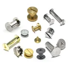 M5 M8 M5 M10 Stainless Steel Carbon Steel Brass Flat Round Slotted Nipple Blind Head Chicago Screw For Leather