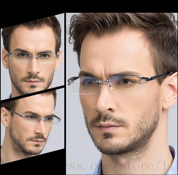 2022 Fashion Pure Titanium rimless eyeglasses frame Brand designer Men Glasses suit reading glasses optical prescpriton lenses