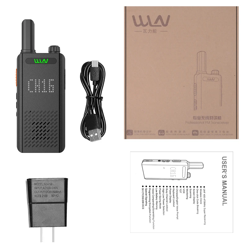 WLN Walkie Talkie KD-C170 Newly Products Supply Display Screen High-capacity Battery Cradle Can Charge 2 Sets Walkie-talkie manufacture