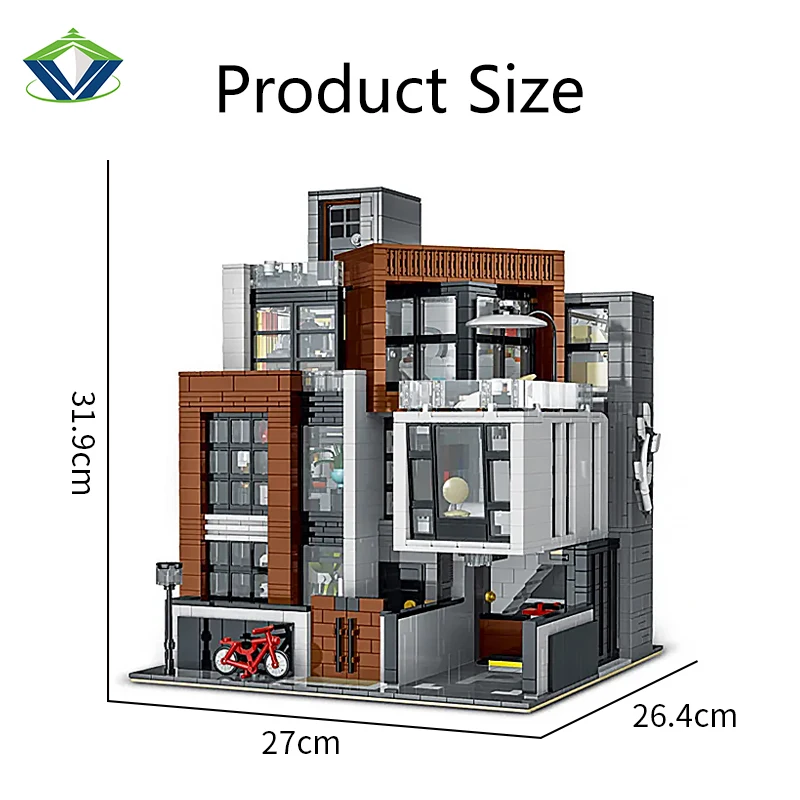 New Stock Arrivals Street View Series Cube Brown Modular Villa Model DIY  Bricks Set Toys Blocks & Model Building Toys
