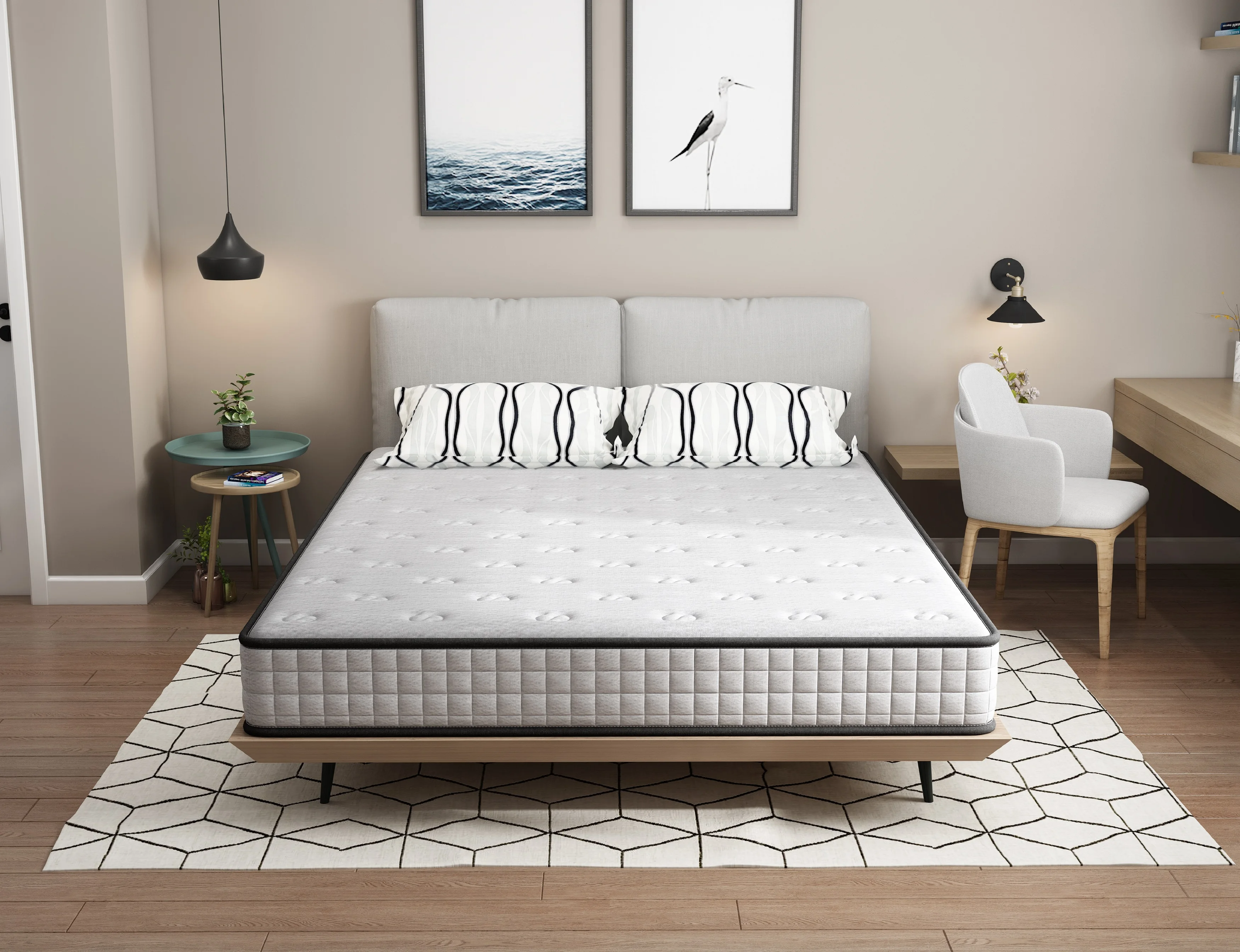 Popular product on Amazon comfort elastic five star cheap hotel sleep well memory foam pocket spring king mattress