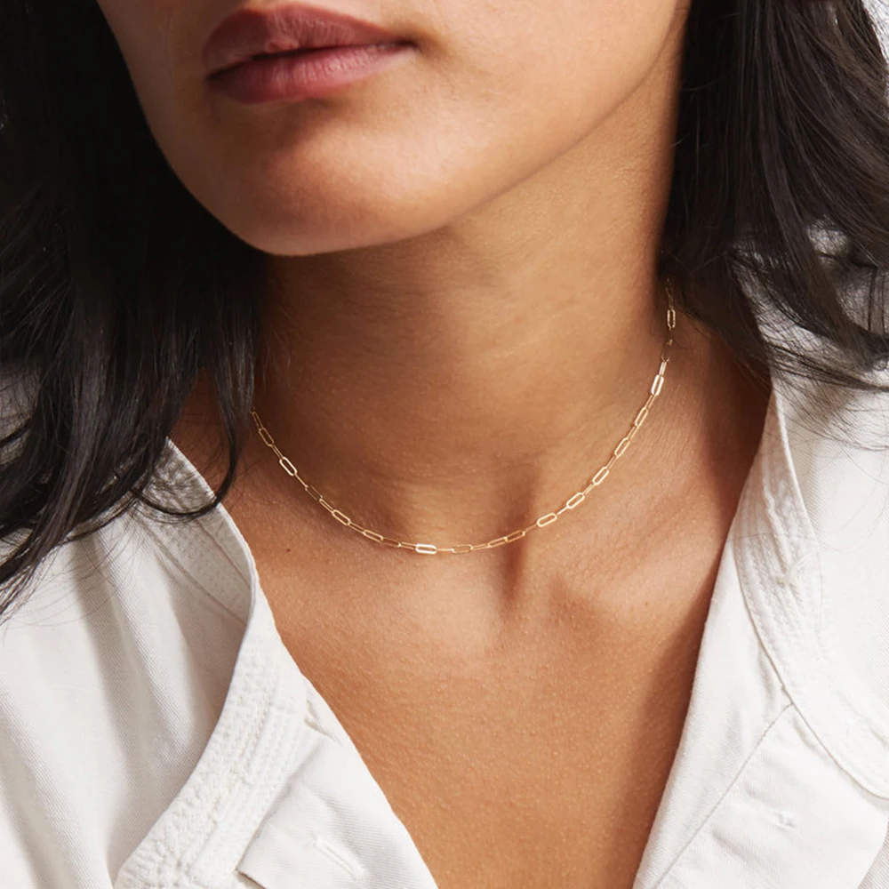 Emanco Womens Link Choker 14k Gold 
