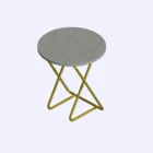 Table Hot Sale Metal Material Gold Round Marble Round Side Table Used Living Room