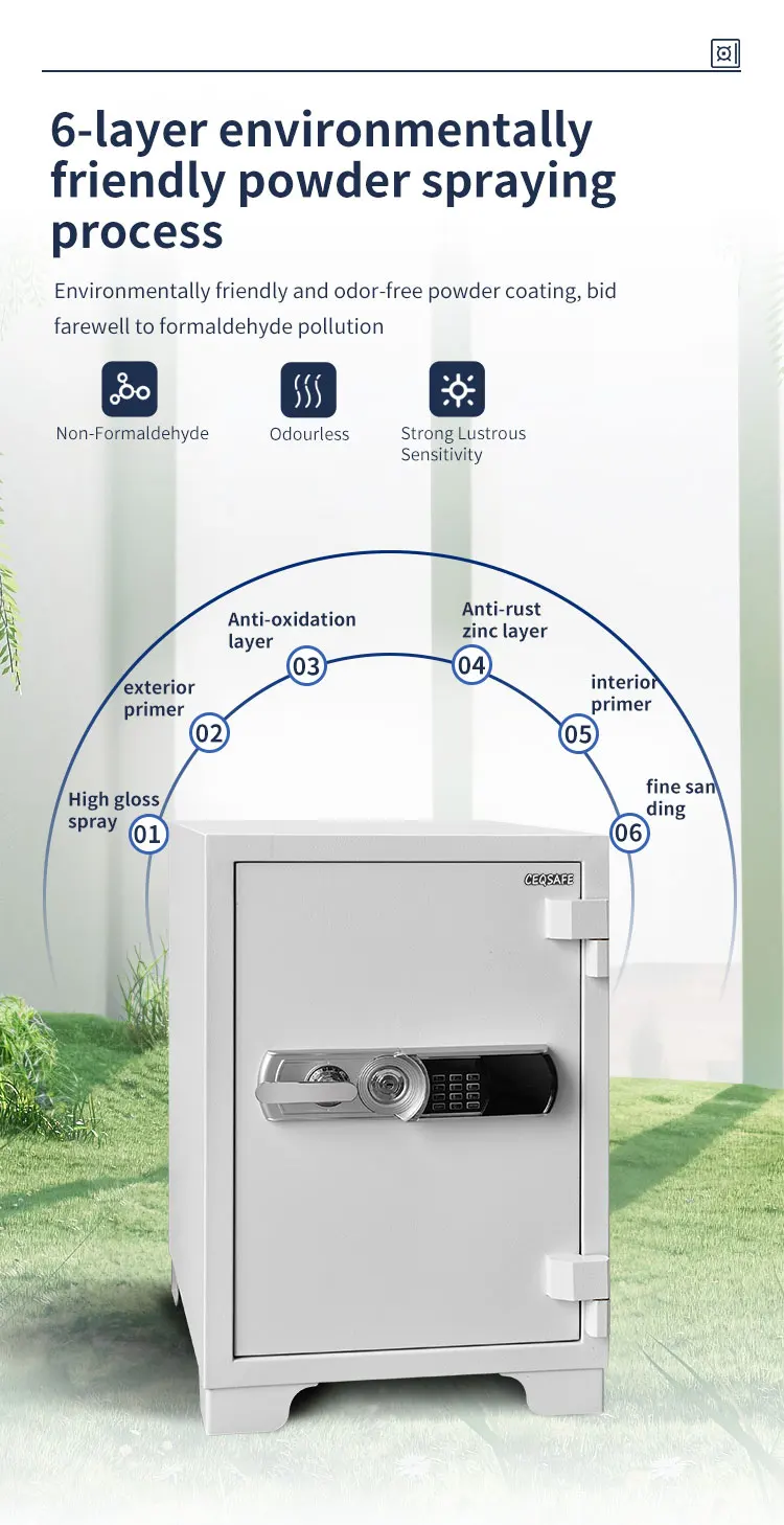 CEQSAFE Factory Direct Sales Biometric Jewelry Deposit Safes Box Heavy Home Metal Money Fireproof Safe Box manufacture