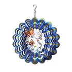 Ornament Colorful Butterfly Christmas Ornament Custom 3D Metal Rotary Wind Spinner
