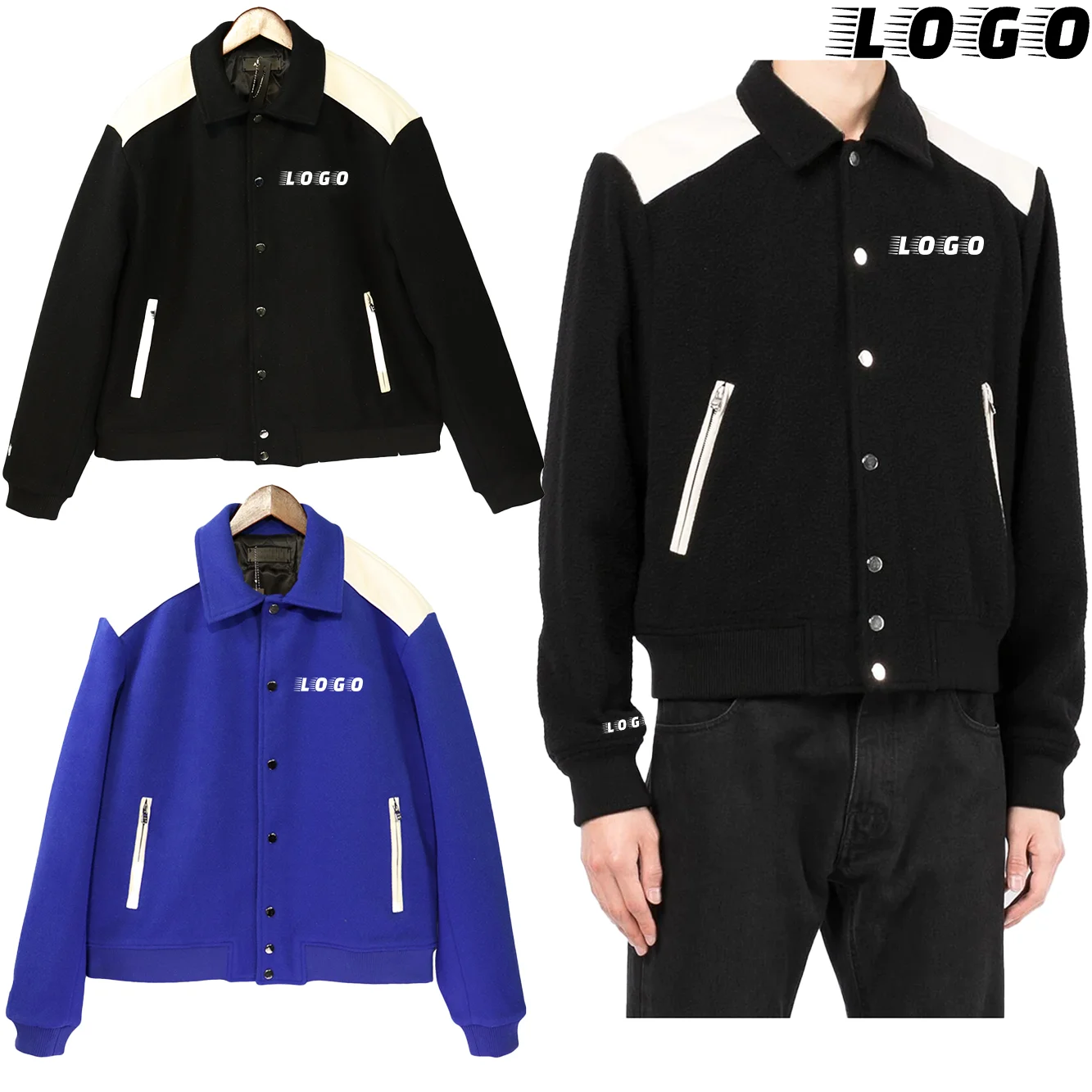 N16 OEM 2023 new product Custom logo Streetwear oversized outdoor jackets casual bomber Fleece men's jacket coats for men