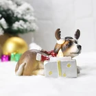 Christmas Holder Wholesale Crafts Person Resin Christmas Ornament Xmas Dog Figurine Candle Holder Polyresin Ornament/
