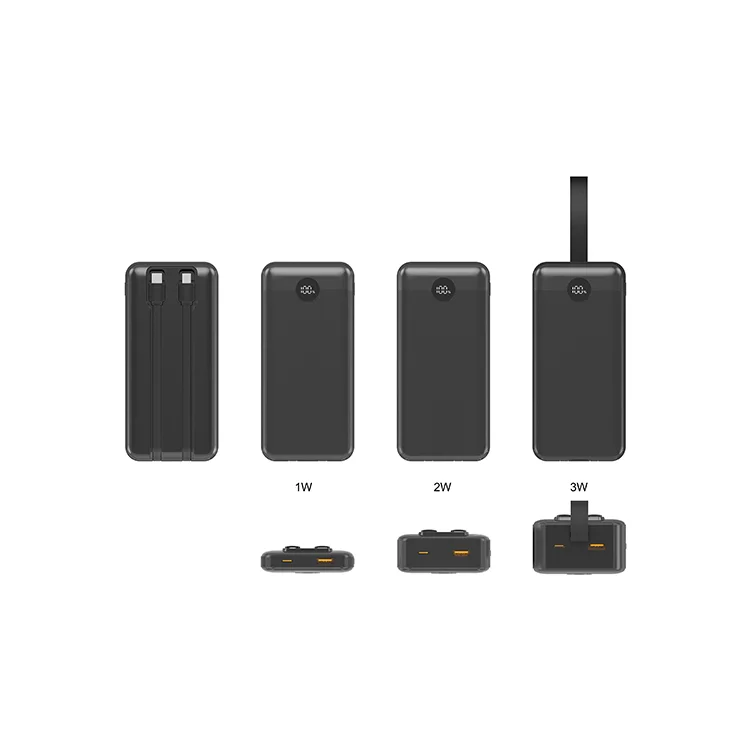 Trending Products 2025 PB190 Digital Display PD65W Power Banks 30000mah Built-in Type-c & 8pin Cables Lanyard Portable Charger